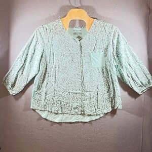 1218 | Nottibianche Abstract Print Cotton Blend Pajama Set Mint Green Womens 1X